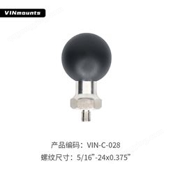 VINmounts®带5/16”24x0.75”螺纹柱-C尺寸（1.5 英寸球头支架）